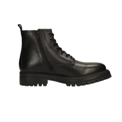 Anfibi in vera pelle con suola carrarmato