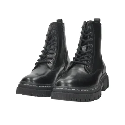 Anfibi in vera pelle. Fondo alto 4cm