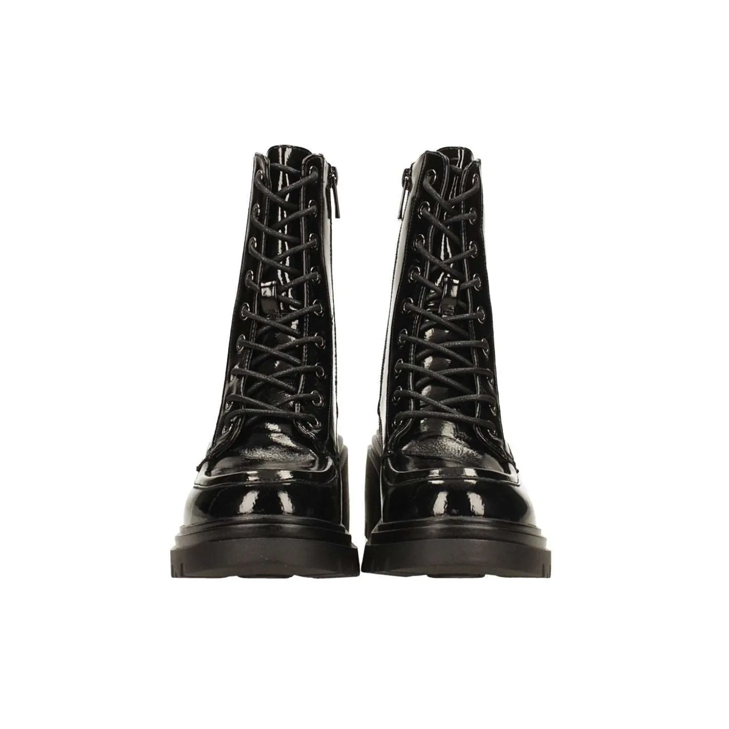 Anfibi in vernice. Tacco largo alto 5cm