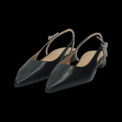 Ballerine con cinturino in strass.Tacco alto 2cm