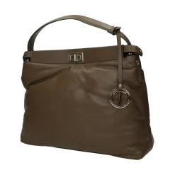 Borsa a secchiello con chiusura.