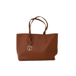Borsa shopper con logo pendente