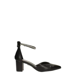 Décolleté a punta con cinturino con strass. Tacco alto 6cm