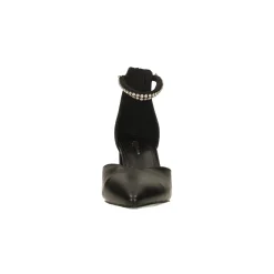 Décolleté a punta con cinturino con strass. Tacco alto 6cm