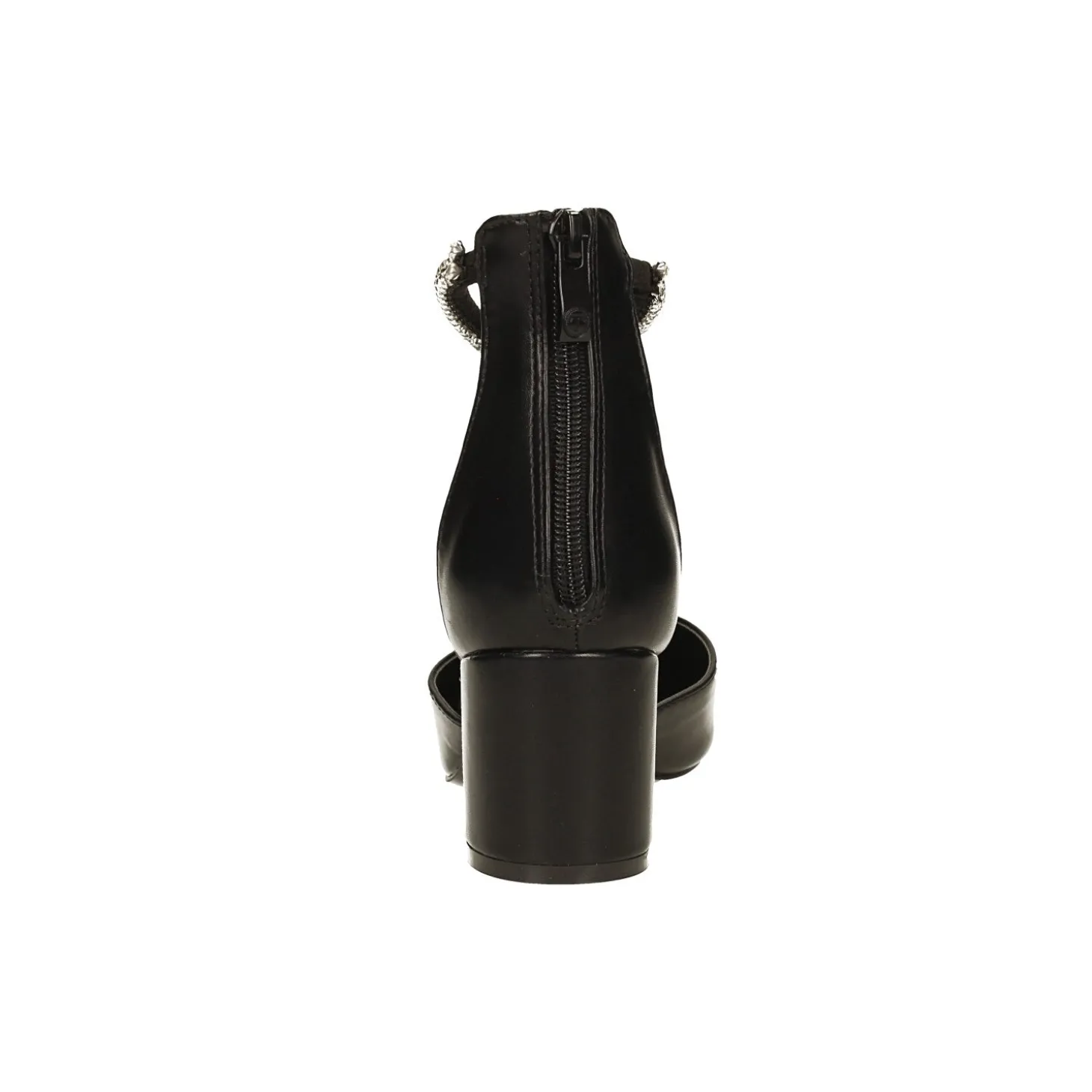 Décolleté a punta con cinturino con strass. Tacco alto 6cm