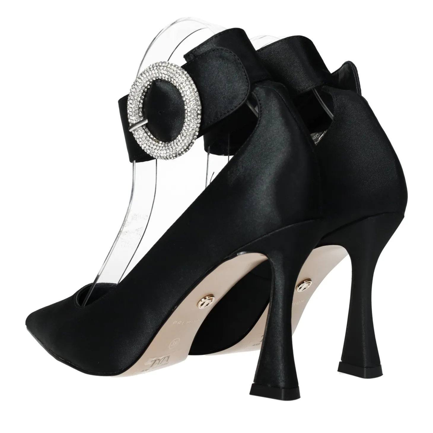 Décolleté con fibbia in giiello.Tacco alto 10cm