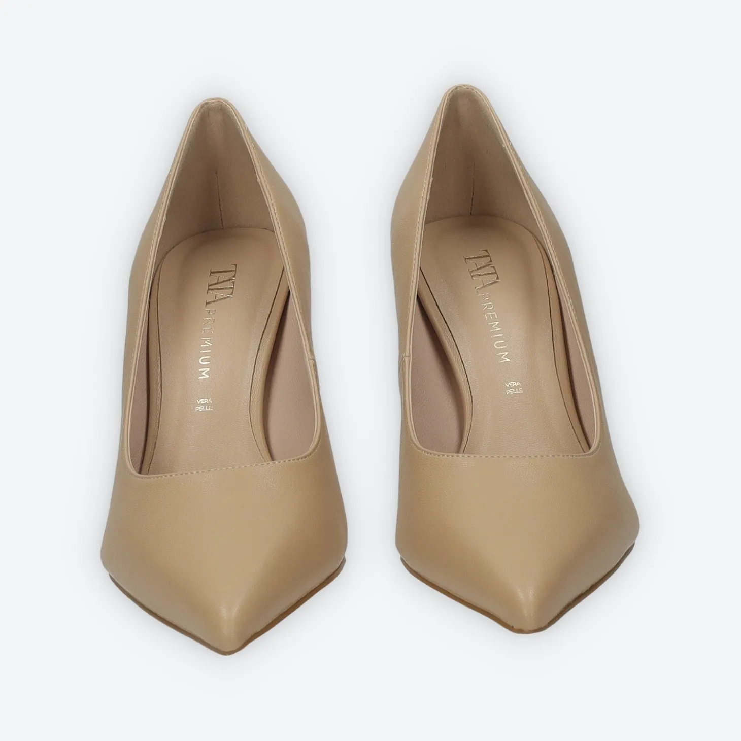 Décolleté con sottopiede in vera pelle.Tacco alto 10cm