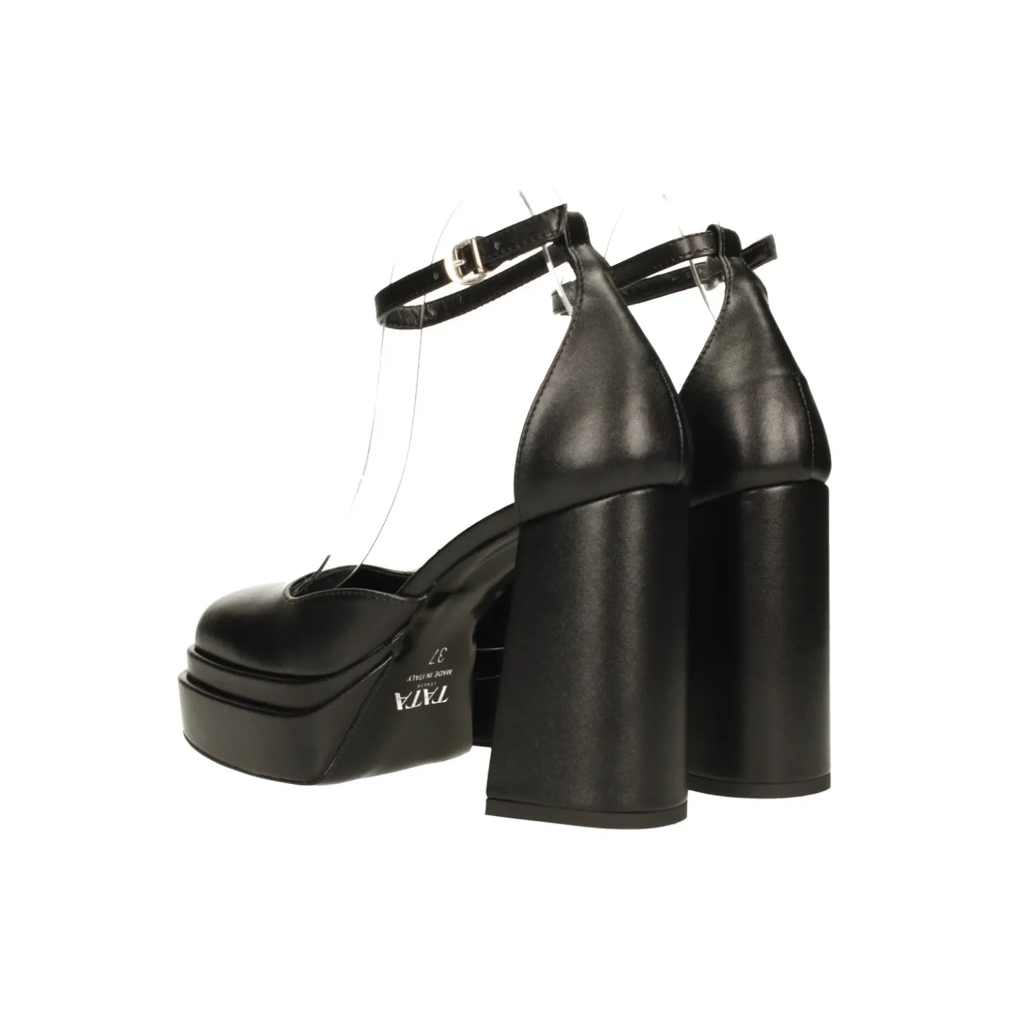 Décolleté glitterate con doppio plateau. Made in Italy. Tacco alto 11cm