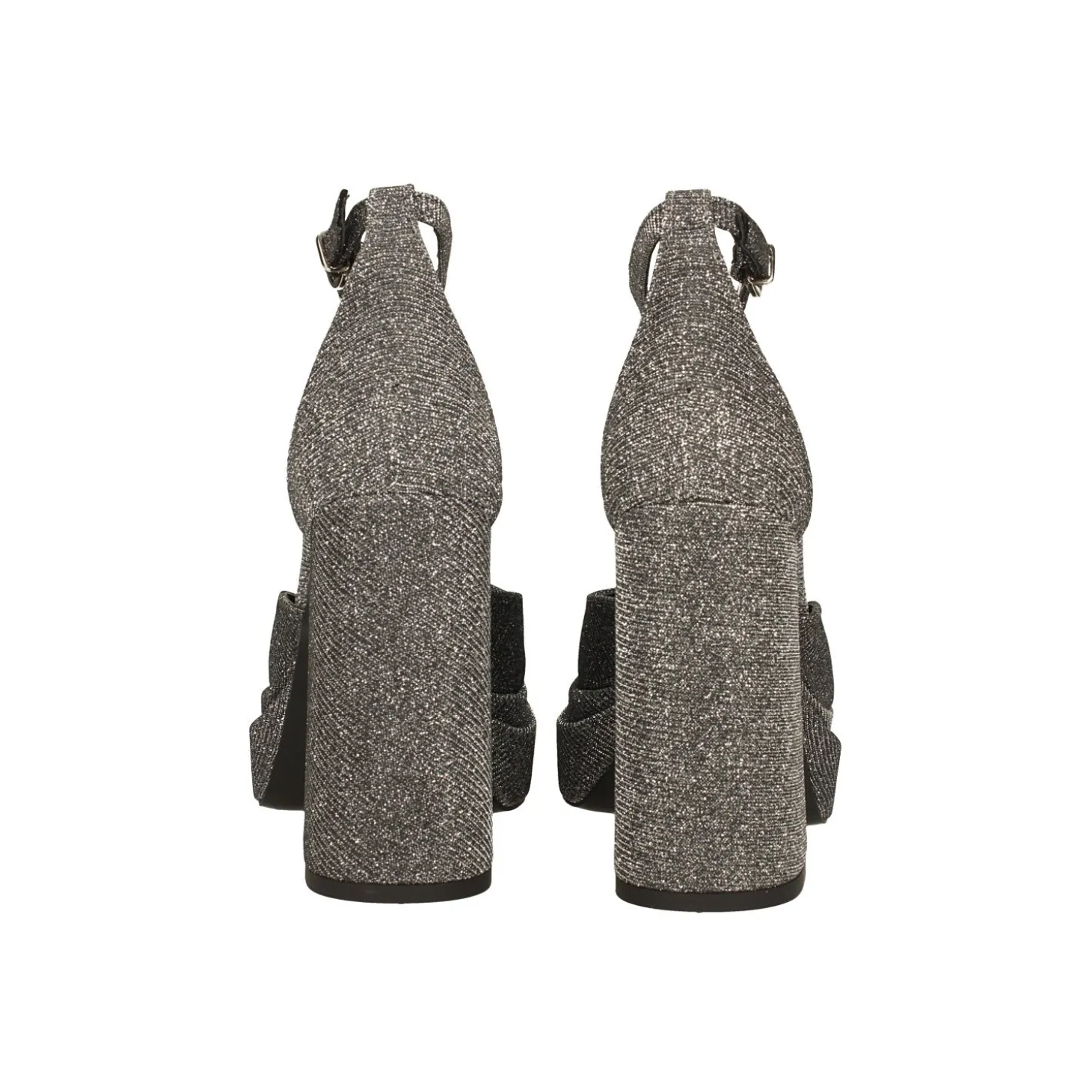 Décolleté glitterate con doppio plateau. Made in Italy. Tacco alto 11cm