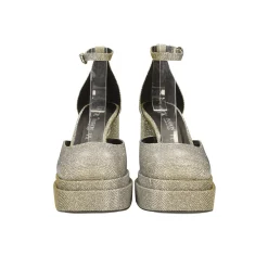 Décolleté glitterate con doppio plateau. Made in Italy. Tacco alto 11cm