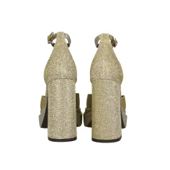 Décolleté glitterate con doppio plateau. Made in Italy. Tacco alto 11cm