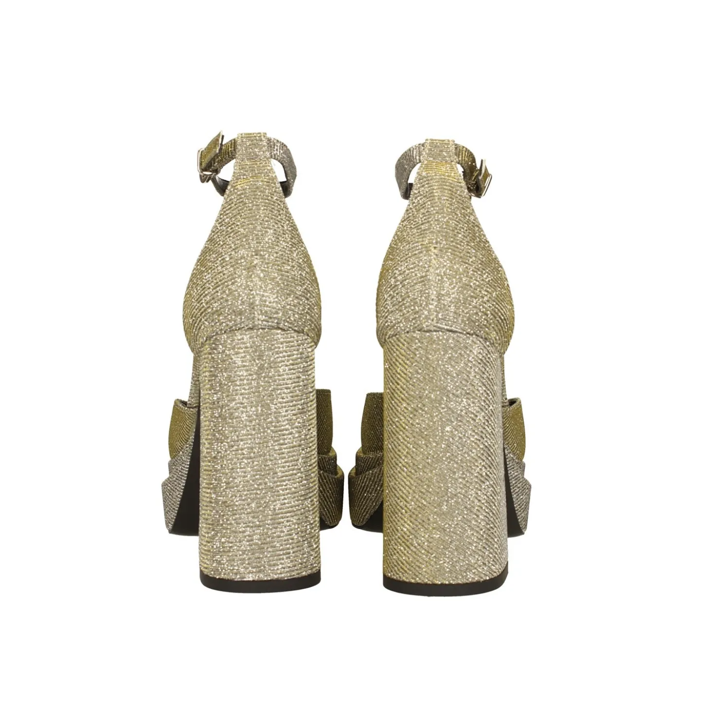 Décolleté glitterate con doppio plateau. Made in Italy. Tacco alto 11cm