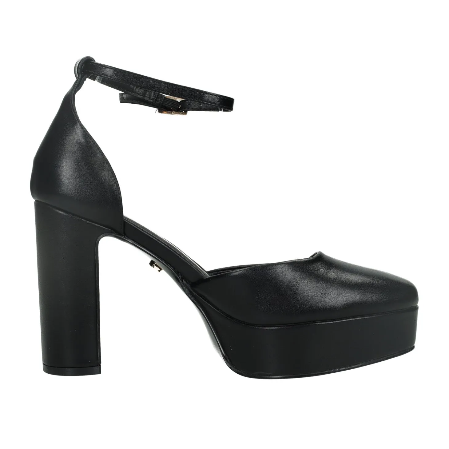 Décolleté in vernice con cinturino. Tacco alto 10cm