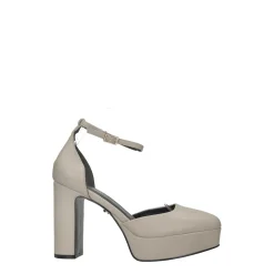 Décolleté in vernice con cinturino. Tacco alto 10cm