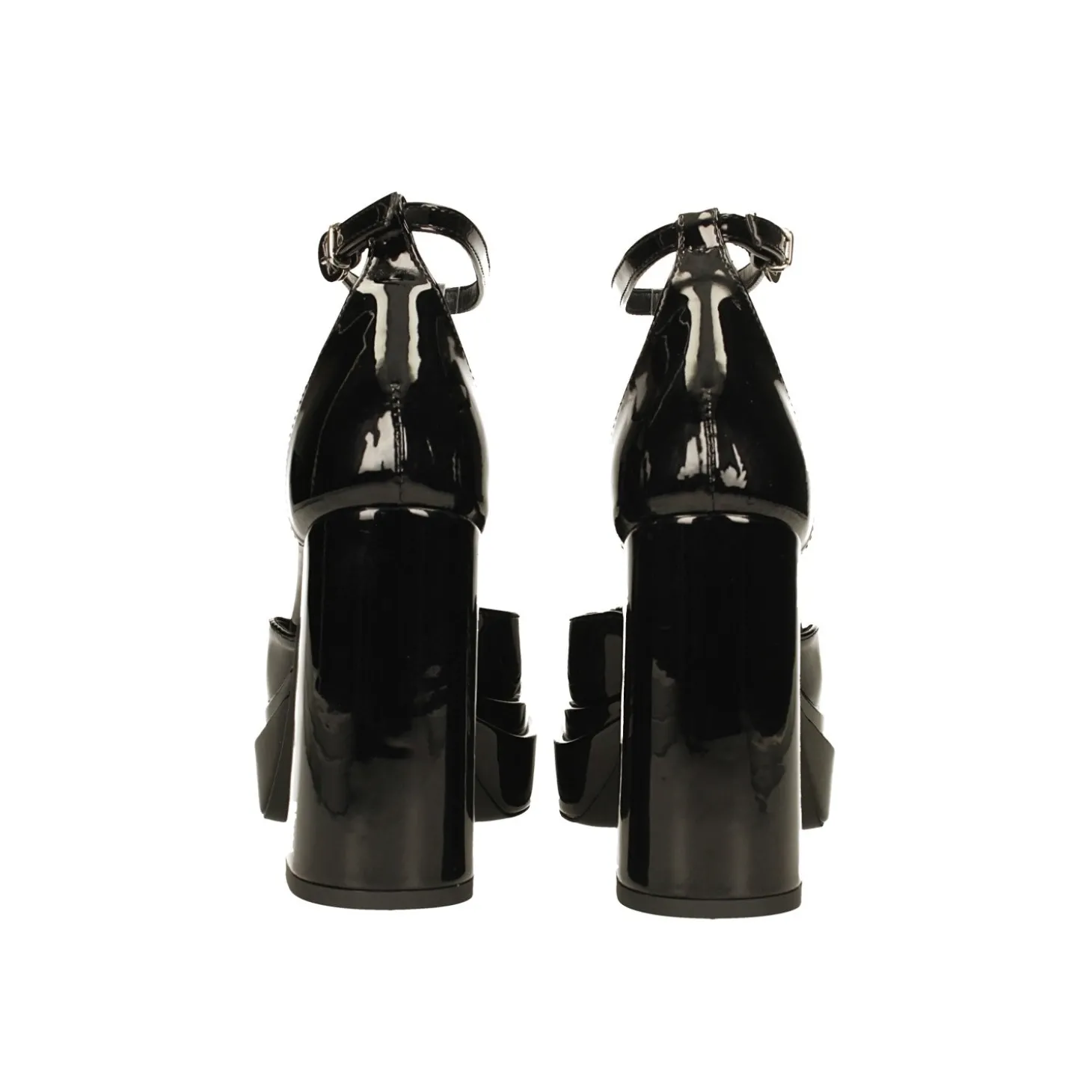 Décolleté in vernice con doppio plateau. Made in Italy. Tacco alto 11cm