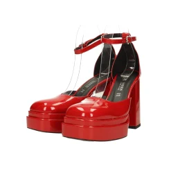 Décolleté in vernice con doppio plateau. Made in Italy. Tacco alto 11cm