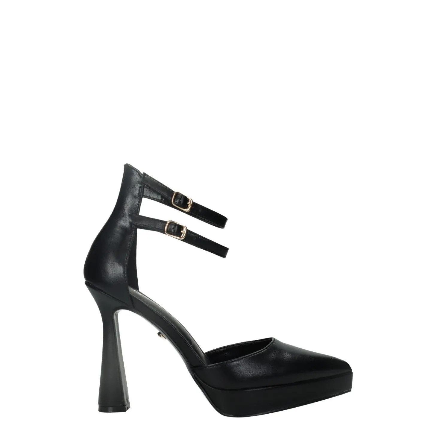 Décolleté platform con doppio cinturino. Tacco alto 12cm