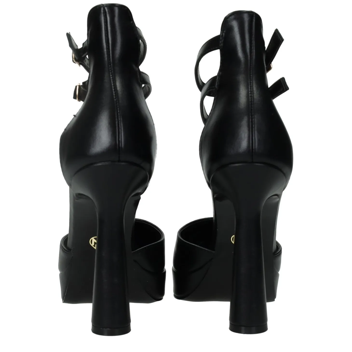 Décolleté platform con doppio cinturino. Tacco alto 12cm