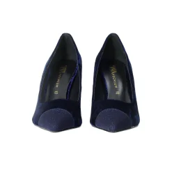 Décolleté pumps con punta in tessuto. Tacco alto 10cm