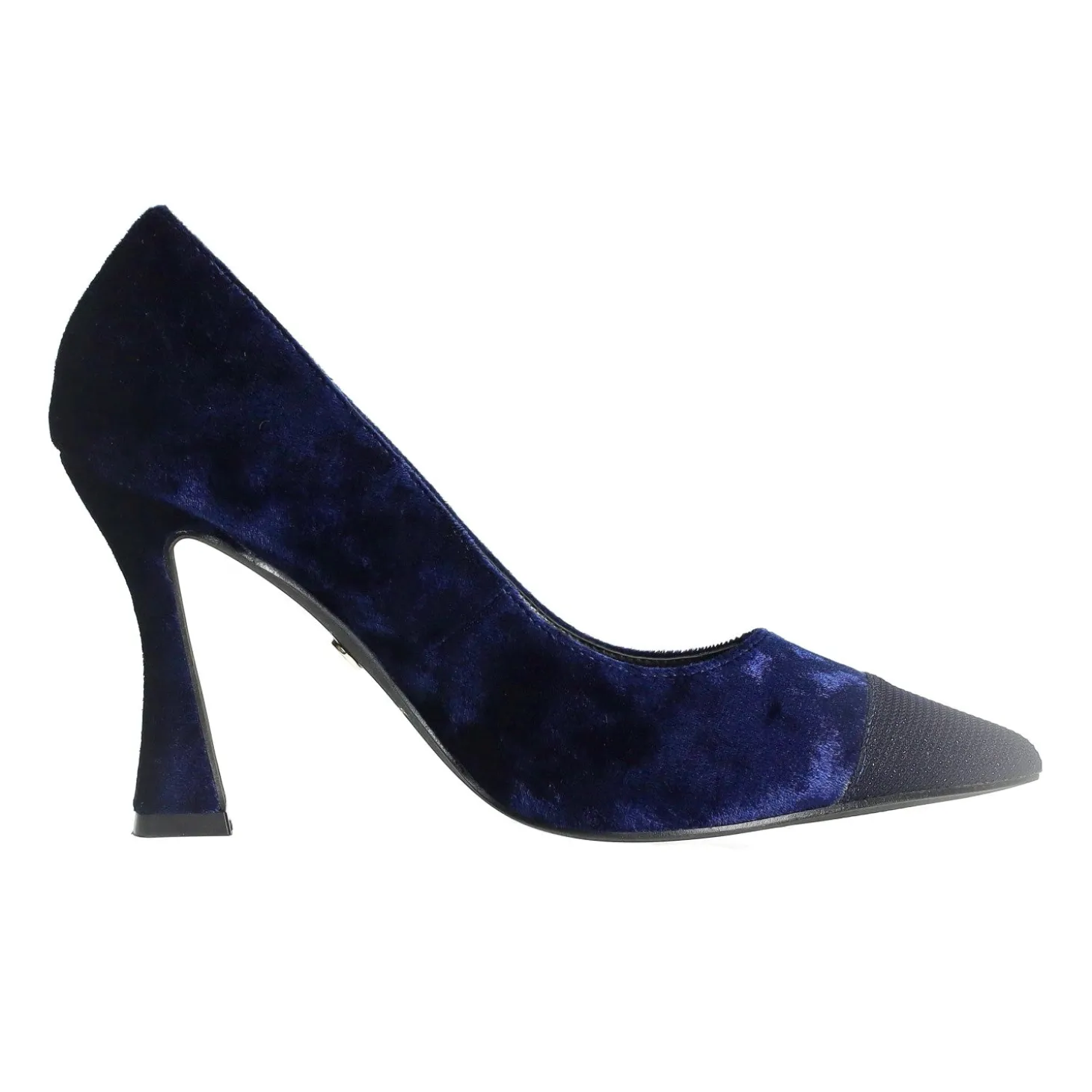 Décolleté pumps con punta in tessuto. Tacco alto 10cm