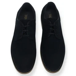 Derby in vero tessuto scamosciato