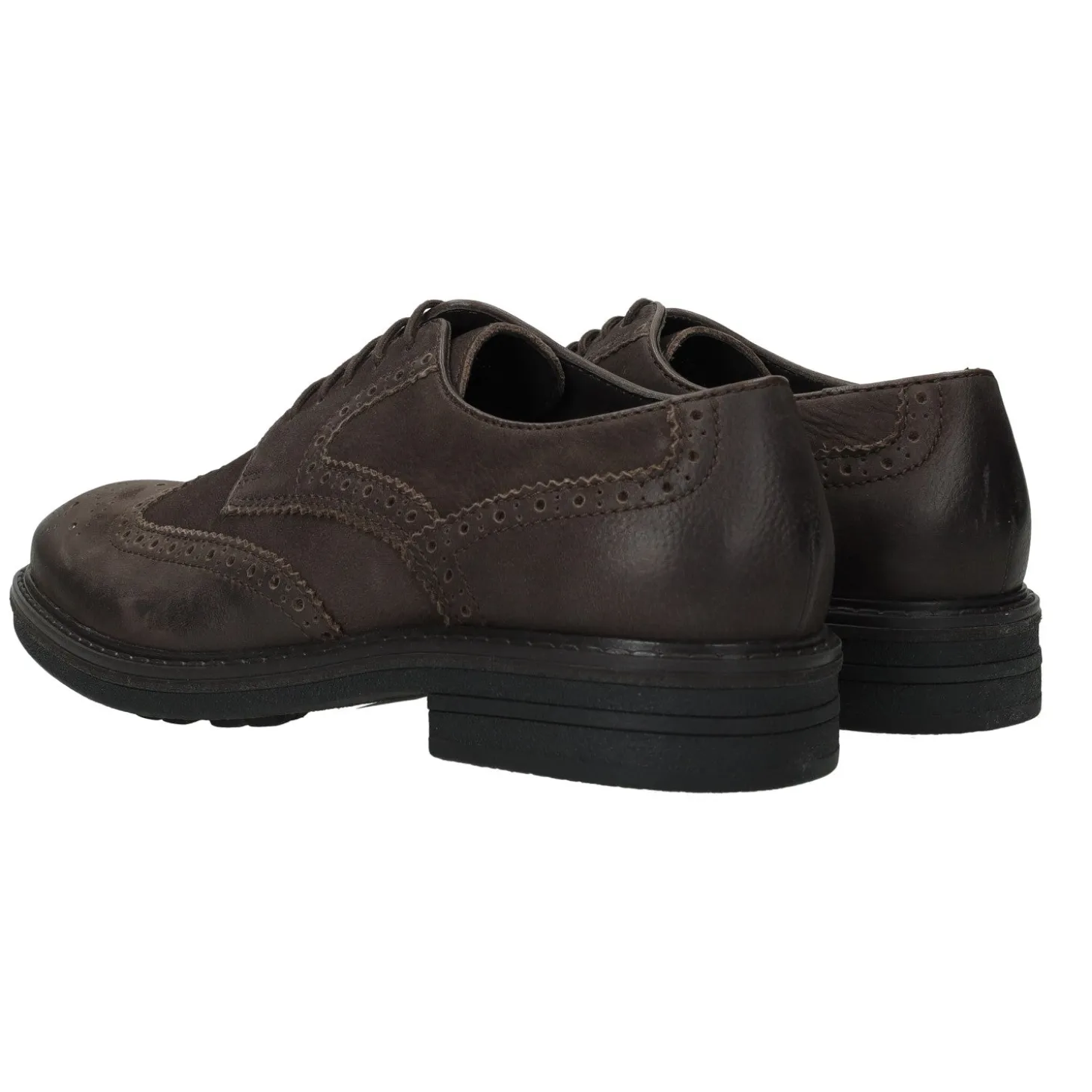 Derby semi brogue in vera pelle