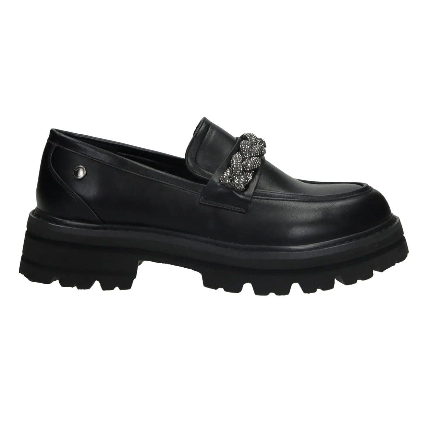 Mocassini con morsetto in strass.Tacco alto: 3cm