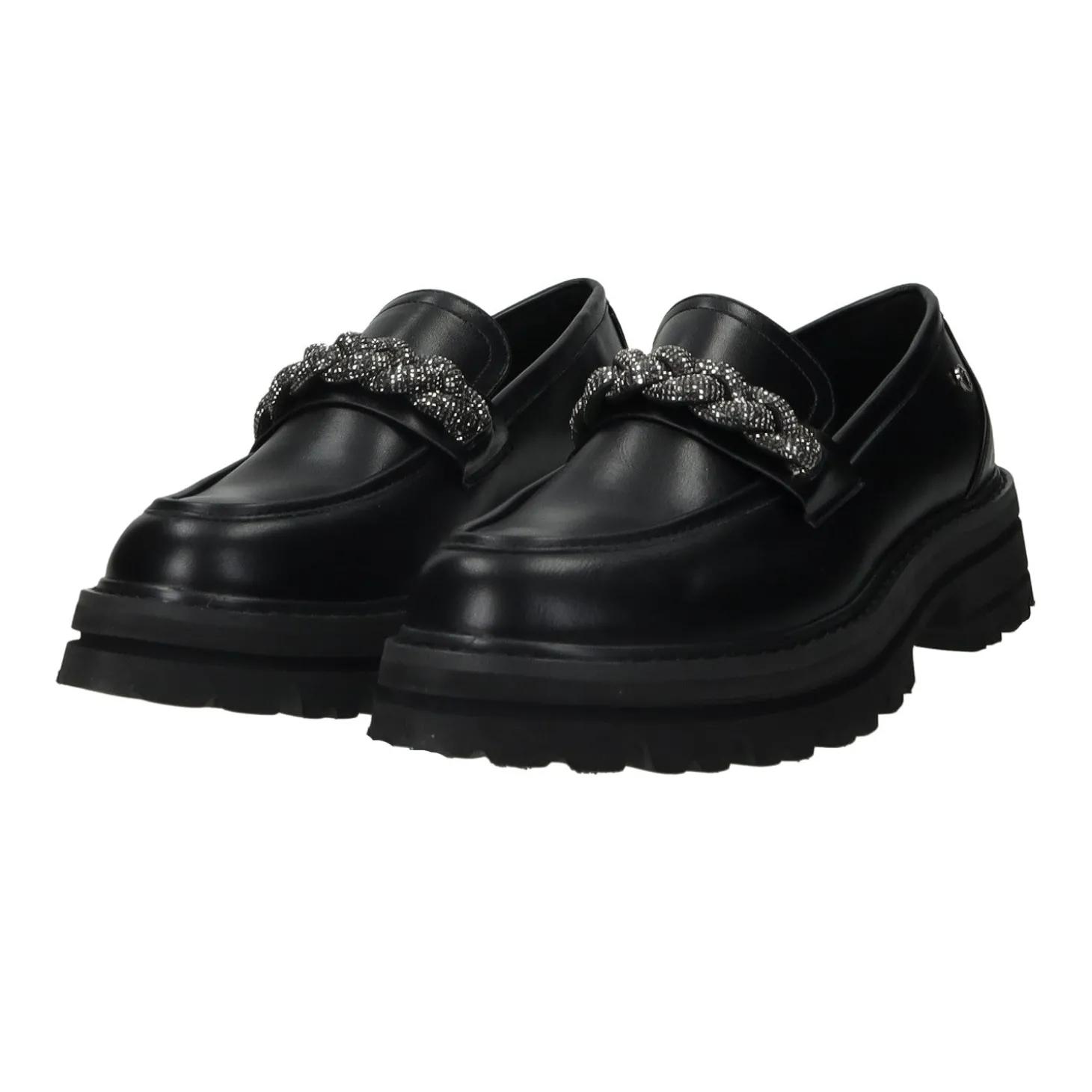 Mocassini con morsetto in strass.Tacco alto: 3cm