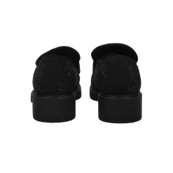 Mocassini con strass.Tacco alto 4cm