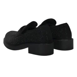 Mocassini con strass.Tacco alto 4cm