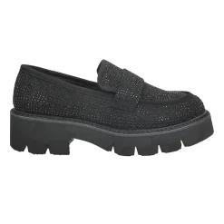 Mocassini con strass.Tacco alto 4cm