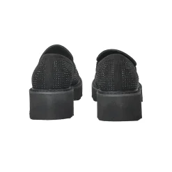 Mocassini con strass.Tacco alto 4cm