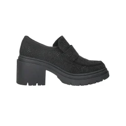 Mocassini con strass.Tacco alto 6cm