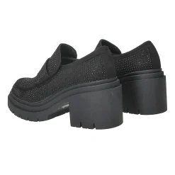 Mocassini con strass.Tacco alto 6cm