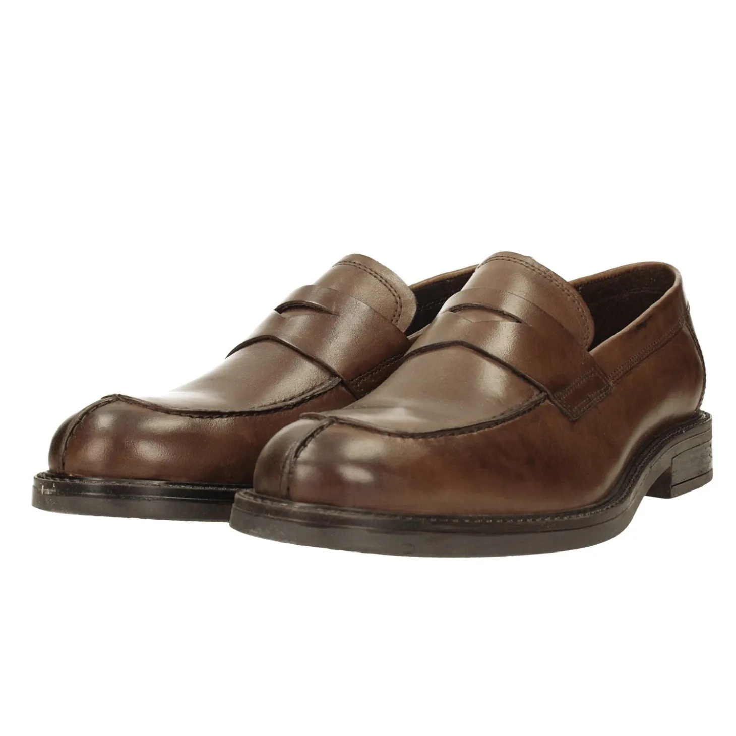 Mocassini in vera pelle con suola in gomma