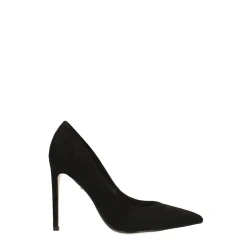 Pumps in microfibra con scollo tondo. Stiletto alto 11cm
