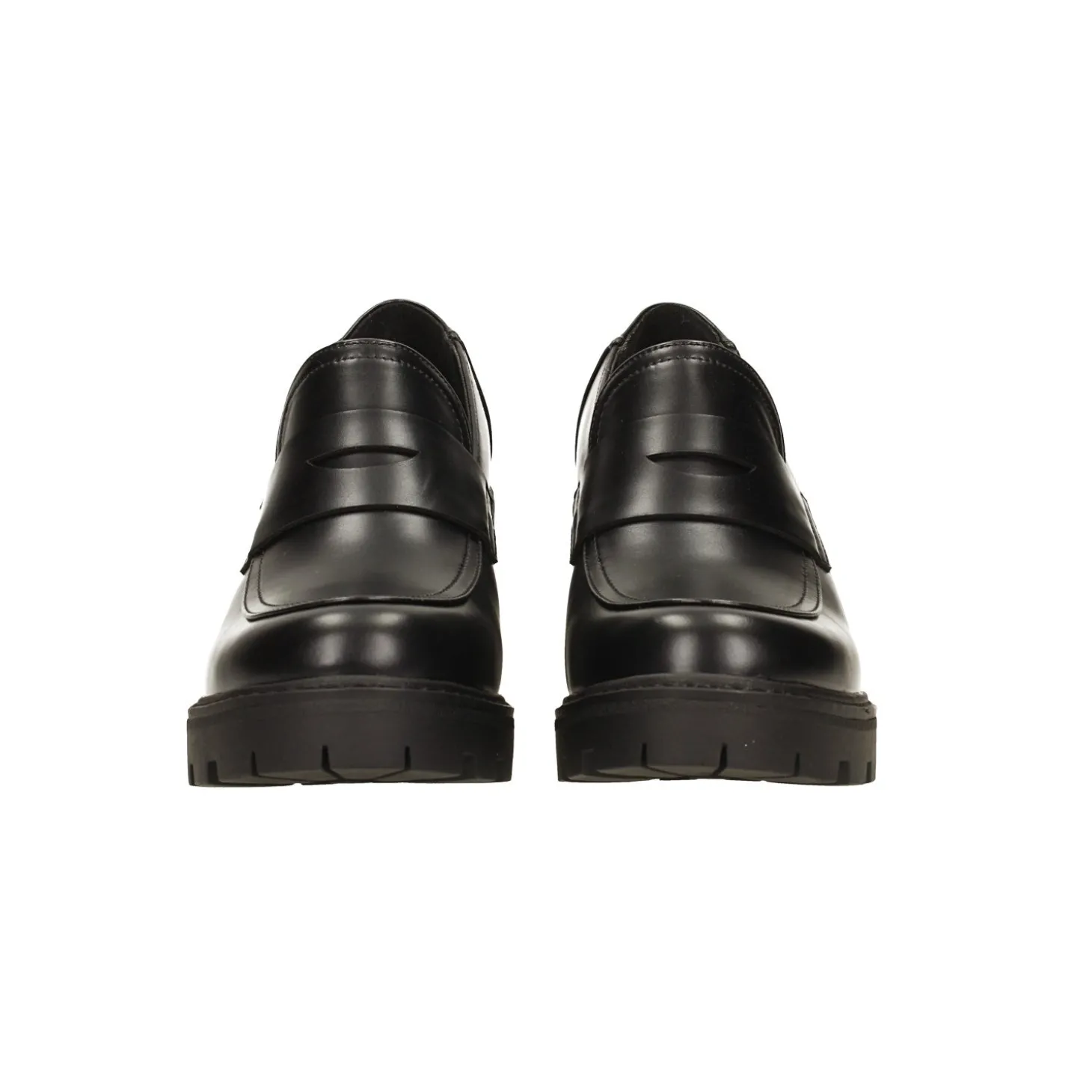 Pumps mocassino con tacco largo alto 7cm