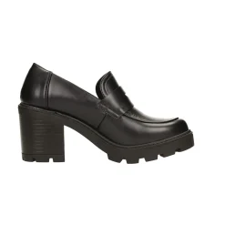 Pumps mocassino con tacco largo alto 7cm