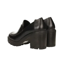 Pumps mocassino con tacco largo alto 7cm