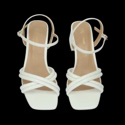 Sandali con fascia tubolare intrecciata. Tacco alto 6cm