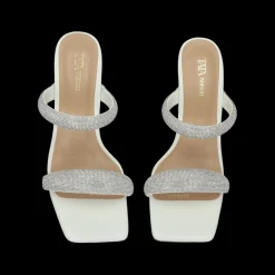 Sandali con listini in strass. Tacco alto 9cm