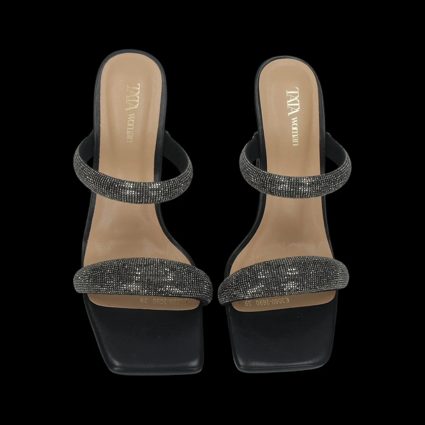 Sandali con listini in strass. Tacco alto 9cm