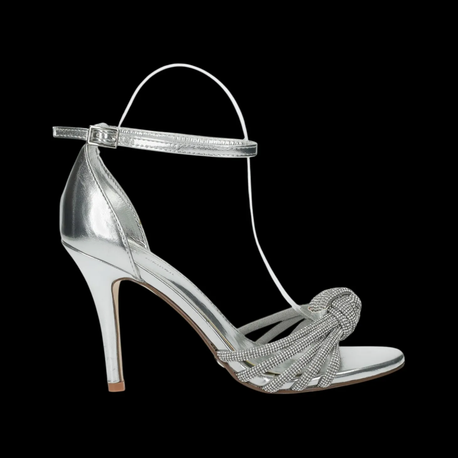 Sandali con nodo in strass. Tacco alto 10cm