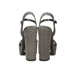 Sandali con plateau glitterati. Made in Italy. Tacco alto 13cm