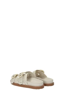 Sandali con tomaia ricamata