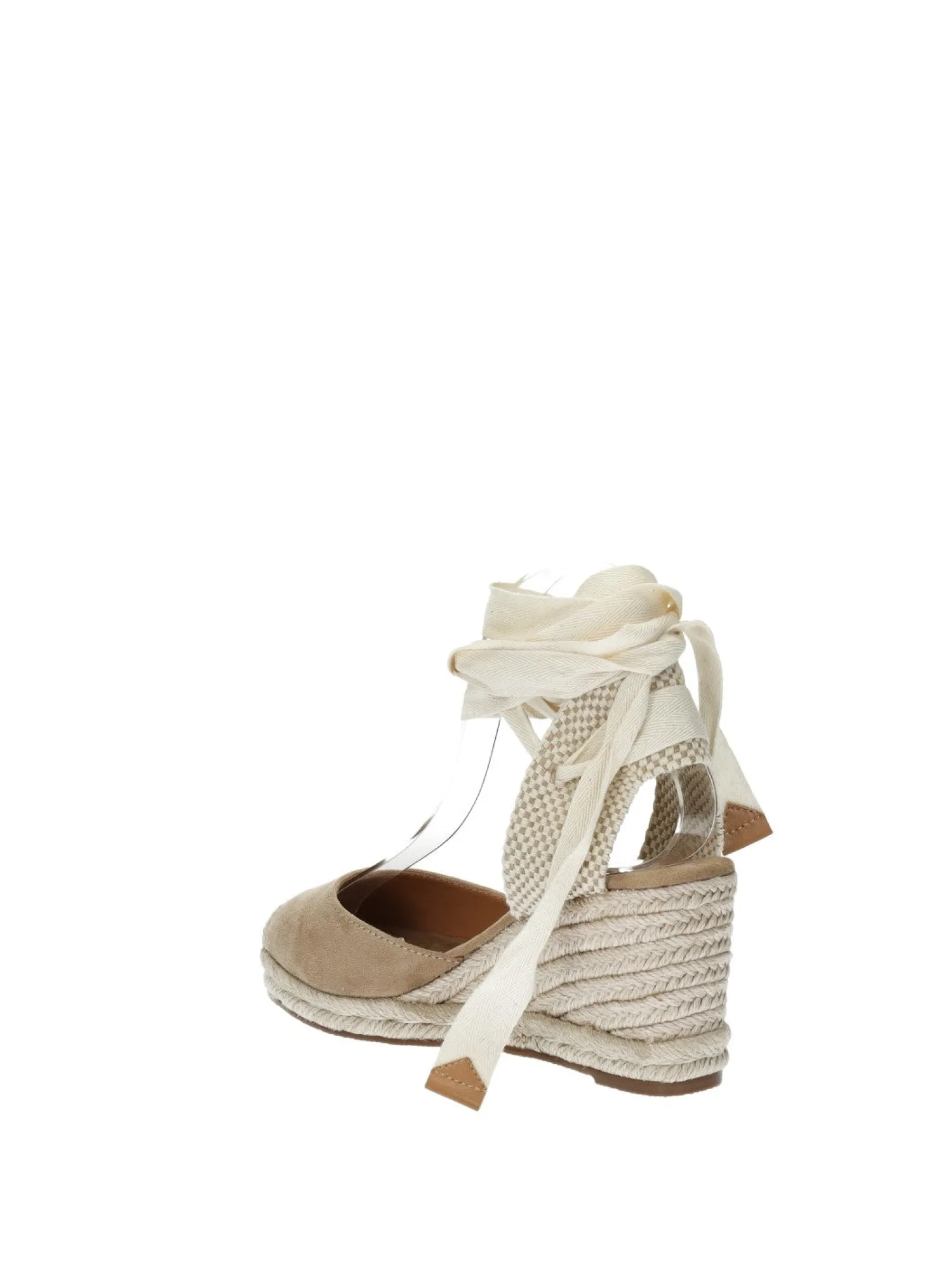 Sandali con zeppa in corda