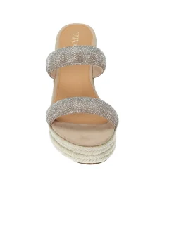 Sandali con zeppa in corda