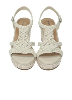 Sandali con zeppa in corda