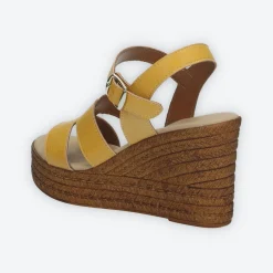 Sandali con zeppa. Made in Italy.Tacco alto 8cm