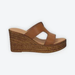 Sandali con zeppa. Made in Italy.Tacco alto 8cm